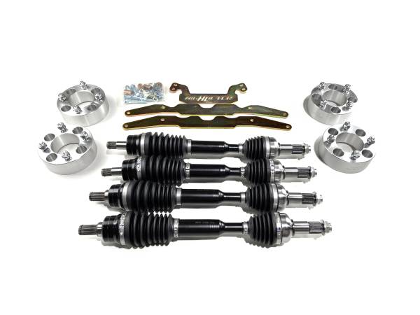 Monster Axles - Monster Full CV Axle Set with High Lifter 2" Lift Kit & Spacers for Yamaha Grizzly 700 2016-2022 Front & Rear Telescoping 4340 Chromoly Dominate Trails