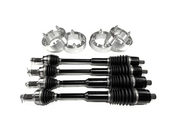 MONSTER AXLES - Monster Full CV Axle Set with High Lifter Spacers for Polaris 1333263 1333081 Telescoping 4340 Chromoly Steel Precision Machined Exact Fit Factory Length with 4" of Travel