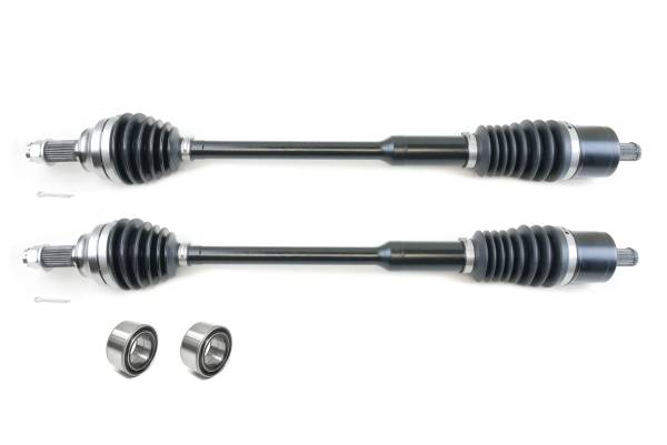 MONSTER AXLES - Monster XP Series Front CV Axles & Brgs for Polaris 1334491 Left & Right RZR XP XP4 1000 2017 2018 2019 Telescoping Built Tough 4340 Chromoly Steel Direct Fit Factory Length with 4" of Travel