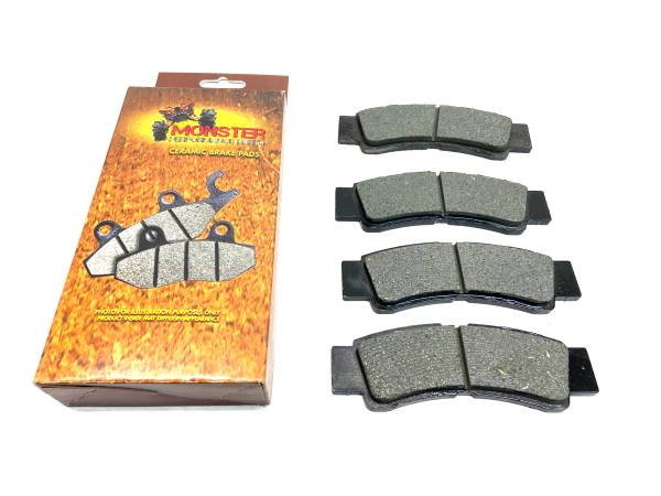 MONSTER AXLES - Monster Performance Front Brake Pad Set for Kawasaki 43082-0196 Left & Right Ceramic Quiet Braking Low-Dust All-Weather Quality Tested
