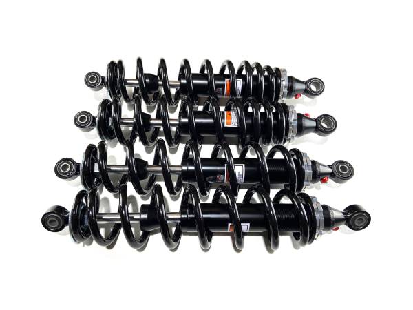 MONSTER AXLES - Monster Performance Full Shock Set for Arctic Cat 0403-188 0404-158 Front & Rear Monotube Responsive Handling Optimal Damping Quality Tested Gas-charged Anti-foam Anti-shear Adjustable