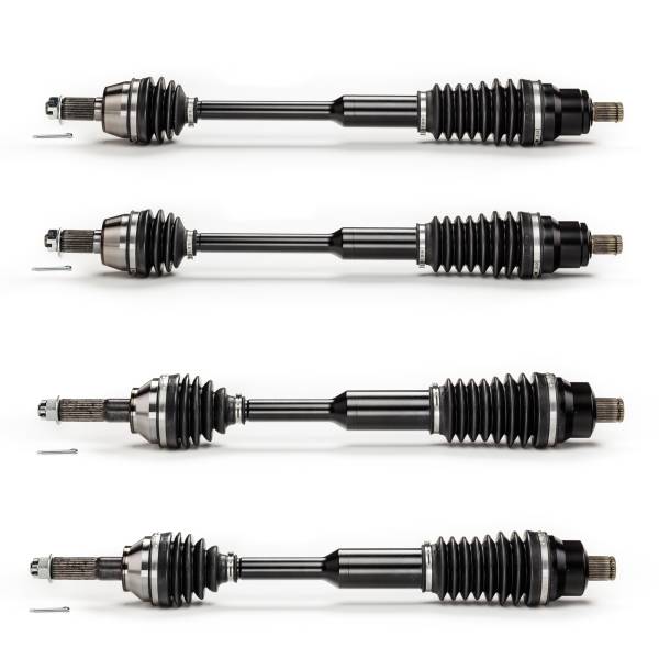 MONSTER AXLES - Monster XP Series Full CV Axle Set for Polaris 1332856 1332814 Front & Rear Ranger 500 700 800 Telescoping Built Tough 4340 Chromoly Steel Direct Fit Factory Length with 4" of Travel
