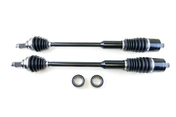 MONSTER AXLES - Monster XP Series Rear CV Axles & Brgs for Polaris 1334060 Left & Right RZR XP XP4 Turbo S Telescoping Built Tough 4340 Chromoly Steel Direct Fit Factory Length with 4" of Travel