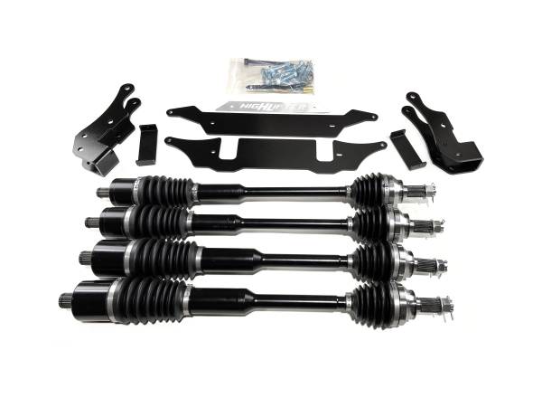 MONSTER AXLES - Monster Full CV Axle Set with High Lifter 3" Lift Kit for Polaris 1334491 1333944 Front & Rear Telescoping 4340 Chromoly Dominate Trails