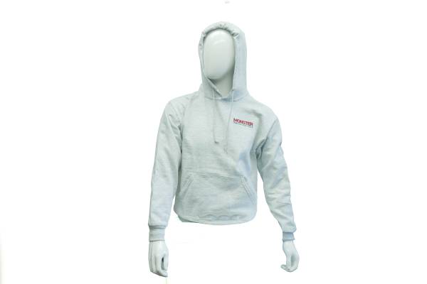 MONSTER AXLES - Monster Performance Parts Authentic Hooded Sweatshirt Large Light Grey Durable Fabric Draw-String Hood Central Front Pocket Soft Feel Comfortable Fit Machine Washable