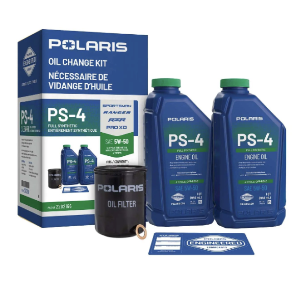 Polaris Complete Oil Change Kit 2202166 | PS-4 5W-50 Full Synthetic | Ranger RZR Sportsman & ACE