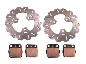 ATV Parts Connection - ATV Front Brake Rotors with Pads for Honda FourTrax SporTrax 250 300 400 450 700 - Image 1