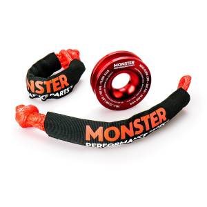 MONSTER AXLES - Monster Performance ATV UTV Recovery Tow Kit w Rope Straps Shackles Snatch Ring - Image 2