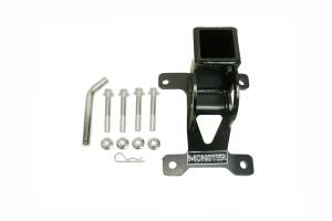 MONSTER AXLES - Monster Black Steel 2" Rear Hitch Receiver for Polaris RZR PRO XP XP4 2020-2024 - Image 1
