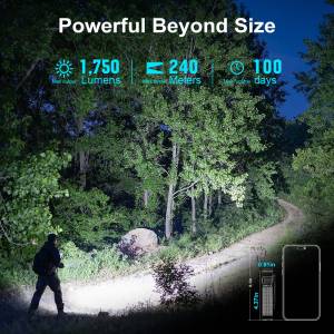 Olight - Warrior Mini 3 Portable Tactical Flashlight - Black - 1750 Lumens - 240 Meter Throw - 5 Modes & Strobe - Tactical - Rechargeable - Image 3