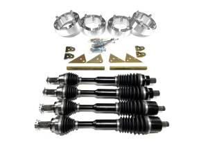 Monster Full CV Axle Set with High Lifter 2" Lift Kit & Spacers for Polaris 1333431, 1332642, Front & Rear, Telescoping, 4340 Chromoly, Dominate Trails