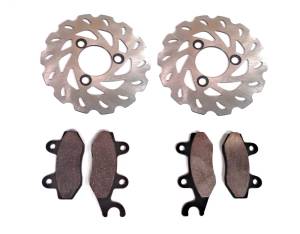 Performance Front Brake Rotor Set with Pads for Suzuki 59211-45G00, Left & Right, Optimal Braking, Quality Tested, Quiet Operation, Precision Balanced, Corrosion Resistant, ATVPC