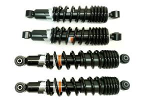 Monster Performance Full Shock Set for Suzuki King Quad 700 750 2005-2018, Front & Rear, Monotube, Responsive Handling, Optimal Damping, Quality Tested, Gas-charged, Anti-foam, Anti-shear, Adjustable