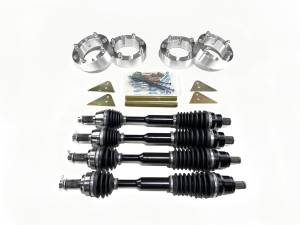 Monster Full CV Axle Set with High Lifter 2" Lift Kit & Spacers for Polaris 1332873 1332642, Front & Rear, Telescoping, 4340 Chromoly, Dominate Trails