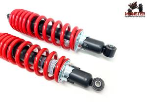 MONSTER AXLES - Monster Performance Front Shocks for Yamaha Kodiak 700 2016-2022, Left & Right, Dual Rate, Red, Responsive Handling, Optimal Damping, Quality Tested, Gas-charged, Anti-foam, Anti-shear, Adjustable - Image 2