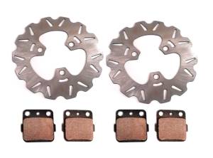 Performance Front Brake Rotors & Pads for Honda FourTrax SporTrax 250 300 400 450 700XX, Left & Right, Optimal Braking, Quality Tested, Quiet Operation, Corrosion Resistant, ATVPC