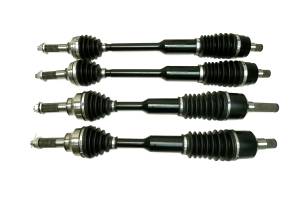 Monster XP Series Full CV Axle Set for Kawasaki Mule PRO, Front & Rear, Telescoping, Built Tough, 4340 Chromoly Steel, Direct Fit, Factory Length with 4" of Travel