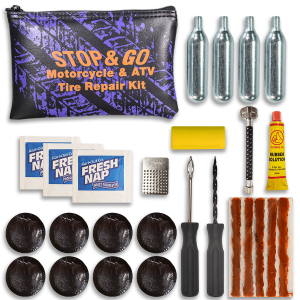 Stop & Go - Stop & Go 1066 Motorcycle/ATV Tubeless Flat Tire Repair Kit Leak Seal Tools, Reliable Fix, Quick Repair, Easy To Use - Image 1