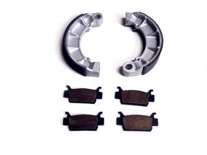 MONSTER AXLES - Monster Performance Full Brake Pad Set with Shoes for Honda Foreman 500 2005-2011 & Rubicon 500 2005-2014, Front & Rear, Quiet Braking, Low-Dust, All-Weather, Quality Tested - Image 1