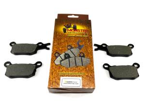 Monster Performance Rear Brake Pad Set for Can-Am 715900381 715900382, Left & Right, Quiet Braking, Low-Dust, All-Weather, Quality Tested