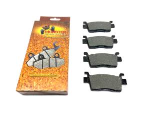 Monster Performance Rear Brake Pad Set for Kawasaki 43082-0197, Left & Right, Ceramic, Quiet Braking, Low-Dust, All-Weather, Quality Tested