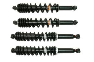 Monster Performance Full Shock Set for Honda Pioneer 700 & 700-4 2015-2022, Front & Rear, Monotube, Responsive Handling, Quality Tested, Gas-charged, Anti-foam, Anti-shear, Adjustable
