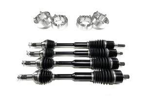 Monster Full CV Axle Set with High Lifter 2" Spacers for Can-Am 705401801, 705401802, 705502406, Telescoping, 4340 Chromoly, Precision Machined, Exact Fit, Factory Length with 4" of Travel