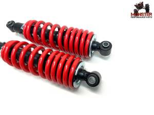 MONSTER AXLES - Monster Performance Rear Shocks for Honda 52400-HL5-C21 Pioneer 500 2017-2021 Left & Right Dual-Rate Red Responsive Handling Quality Tested Gas-charged Anti-foam Anti-shear Adjustable - Image 2