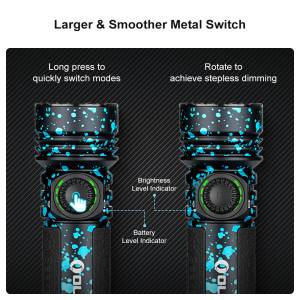 Olight - Seeker 4 Pro High Power Flashlight - Deep Ocean - 4600 Lumen - 260 Meter Throw - 6 Modes USB-C Charger - Spotted for Easy Location - Dog Walking - Hiking - Camping - Emergency - Image 6