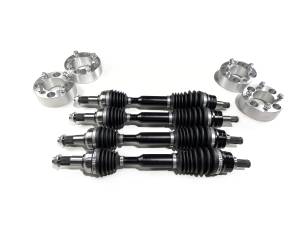Monster Full CV Axle Set with High Lifter Spacers for Yamaha Grizzly 700 2014-2015 Telescoping 4340 Chromoly Precision Machined Exact Fit Factory Length with 4" of Travel
