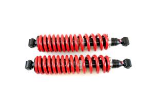 Monster Performance Rear Shocks for Yamaha Rhino 660 2004 Left & Right Monotube Dual Rate Red Responsive Handling Optimal Damping Quality Tested Gas-charged Anti-foam Anti-shear Adjustable