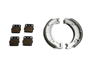 Monster Performance Full Brake Pad Set with Shoes for Yamaha Big Bear 400 2000-2004 & Grizzly 600 1998-2001 Front & Rear Quiet Braking Low-Dust All-Weather Quality Tested