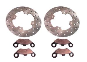 Performance Front Brake Rotor Set with Pads for Polaris 5248378 Optimal Braking Quality Tested Quiet Operation Precision Balanced Corrosion Resistant ATVPC
