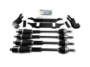 MONSTER AXLES - Monster Full CV Axle Set with High Lifter 3" Lift Kit for Polaris 1334491 1333944 Front & Rear Telescoping 4340 Chromoly Dominate Trails - Image 1