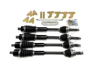Monster Full CV Axle Set with High Lifter 4" Lift Kit for Polaris 1332637 1332947 Front & Rear Telescoping 4340 Chromoly Dominate Trails