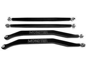 Monster Performance High Clearance Radius Rods for Polaris RZR Turbo S S4 2018-2021 Precision Machined 6061-T6 Aluminum Alloy Improve Stability Reduce Flex Set of 4 Black Anodized
