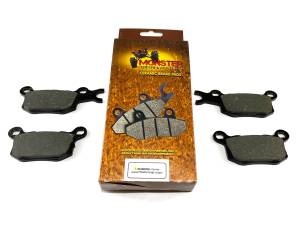 Monster Performance Rear Brake Pad Set for Can-Am 715900381 715900382 Left & Right Quiet Braking Low-Dust All-Weather Quality Tested
