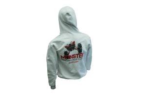 MONSTER AXLES - Monster Performance Parts Authentic Hooded Sweatshirt Large Light Grey Durable Fabric Draw-String Hood Central Front Pocket Soft Feel Comfortable Fit Machine Washable - Image 2