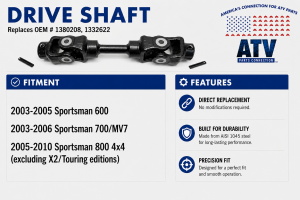 ATV Parts Connection - Rear Drive Shaft for Polaris 1380208 1332622 Sportsman 600 700 800 - Image 2