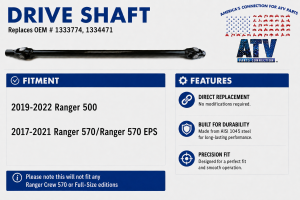 ATV Parts Connection - Front Drive Shaft for Polaris 1333774 Ranger 500 570 - Image 2