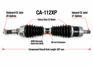MONSTER AXLES - Monster XP Series Front Left CV Axle for Can-Am 705401115 - Image 3