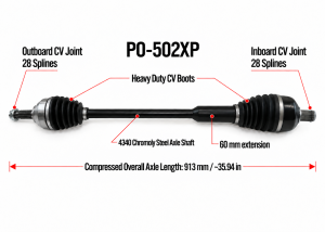 MONSTER AXLES - Monster XP Series Front CV Axles for Polaris 1337064 RZR PRO R R4 - Image 5