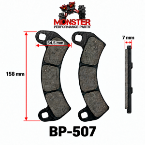 MONSTER AXLES - Monster Front Brake Pad Set for Polaris RZR XP Turbo 2208162 2206231 - Image 3