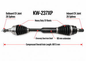 MONSTER AXLES - Monster XP Series Front CV Axles for Kawasaki 59266-0047 59266-0048 - Image 6