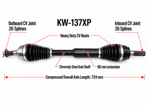MONSTER AXLES - Monster XP Series Front Left CV Axle for Kawasaki 59266-0047 Teryx - Image 6