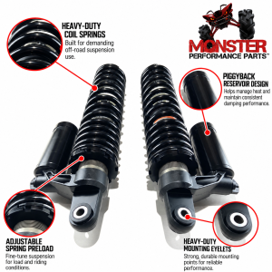 Monster Axles - Monster Front Shocks for Honda Pioneer 1000-5 51400-HL4-AG1ZA - Image 2