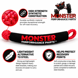 MONSTER AXLES - Monster Performance Soft Shackle 400mm x 8mm ATV UTV Off-Road Recovery - Image 2